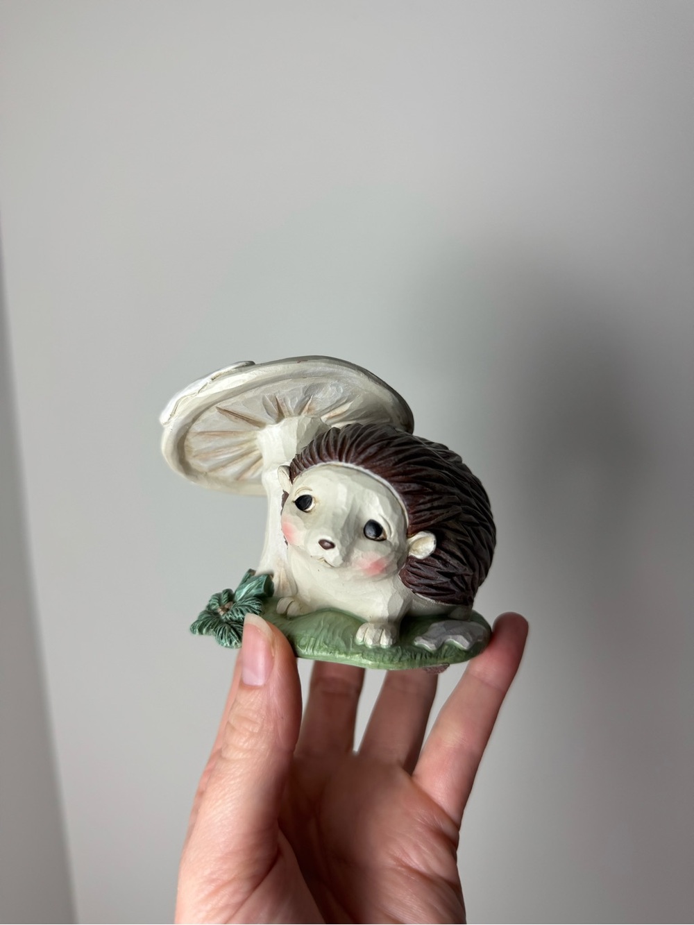 Jim Shore Hedgehog Figurine in Brown, Cream, Green